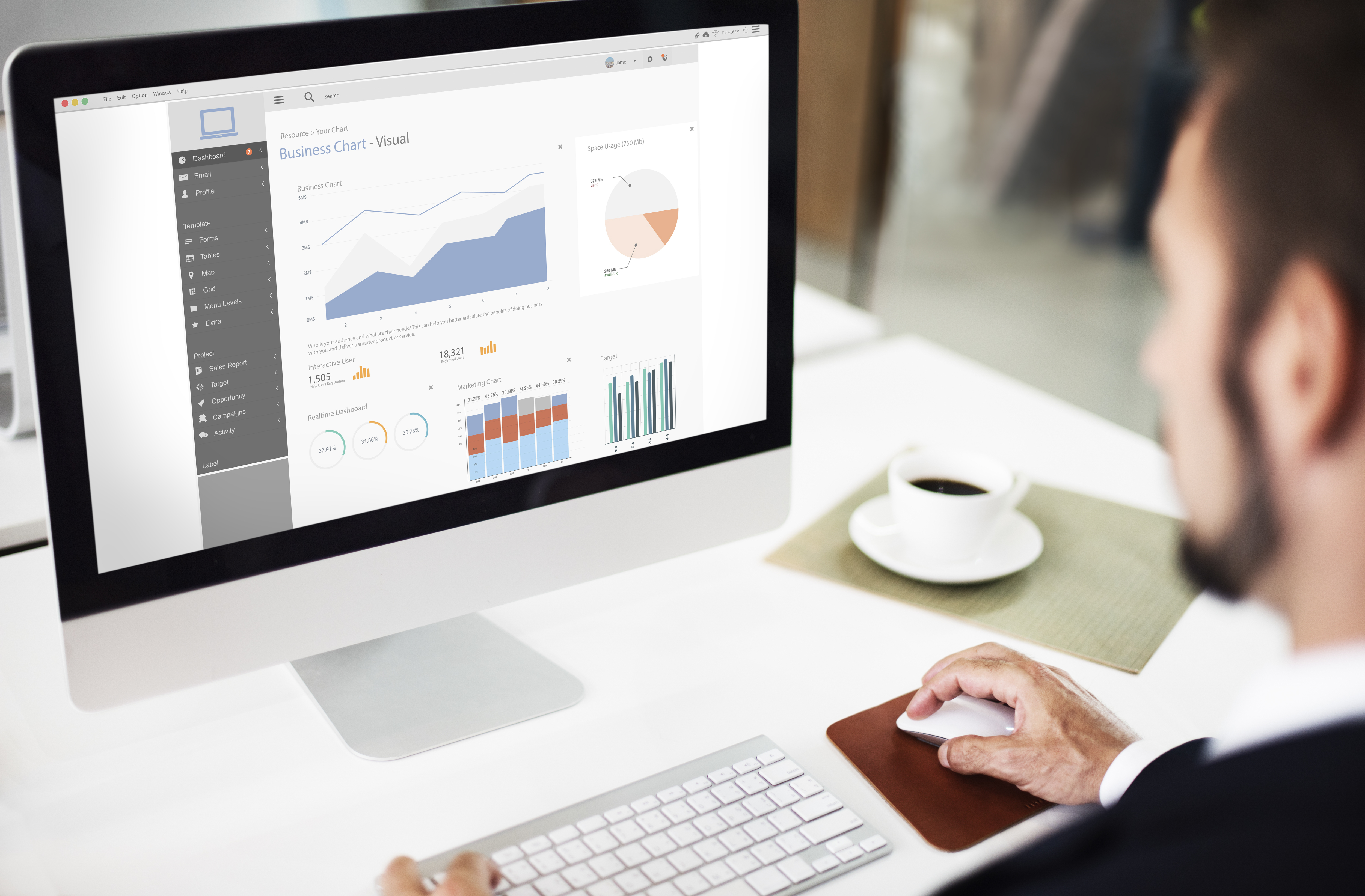 AMP Demo Page 2 business chart visual graphics report concept